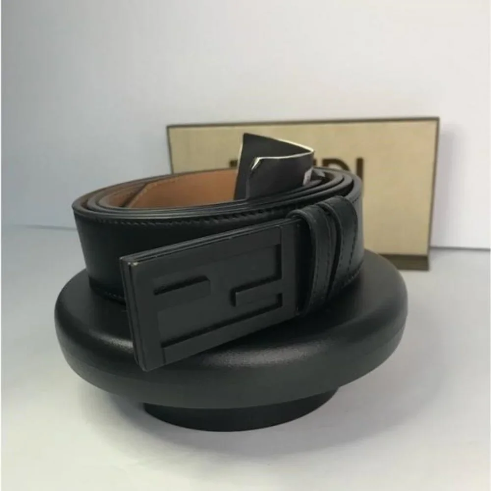 💯 - New Authentic Fendi Baguette FF Logo Buckle Leather Belt